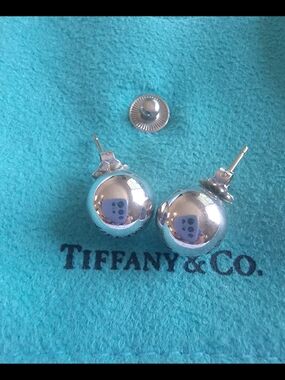 Tiffany & Co. Sterling Silver Ball Stud Earrings - Silver